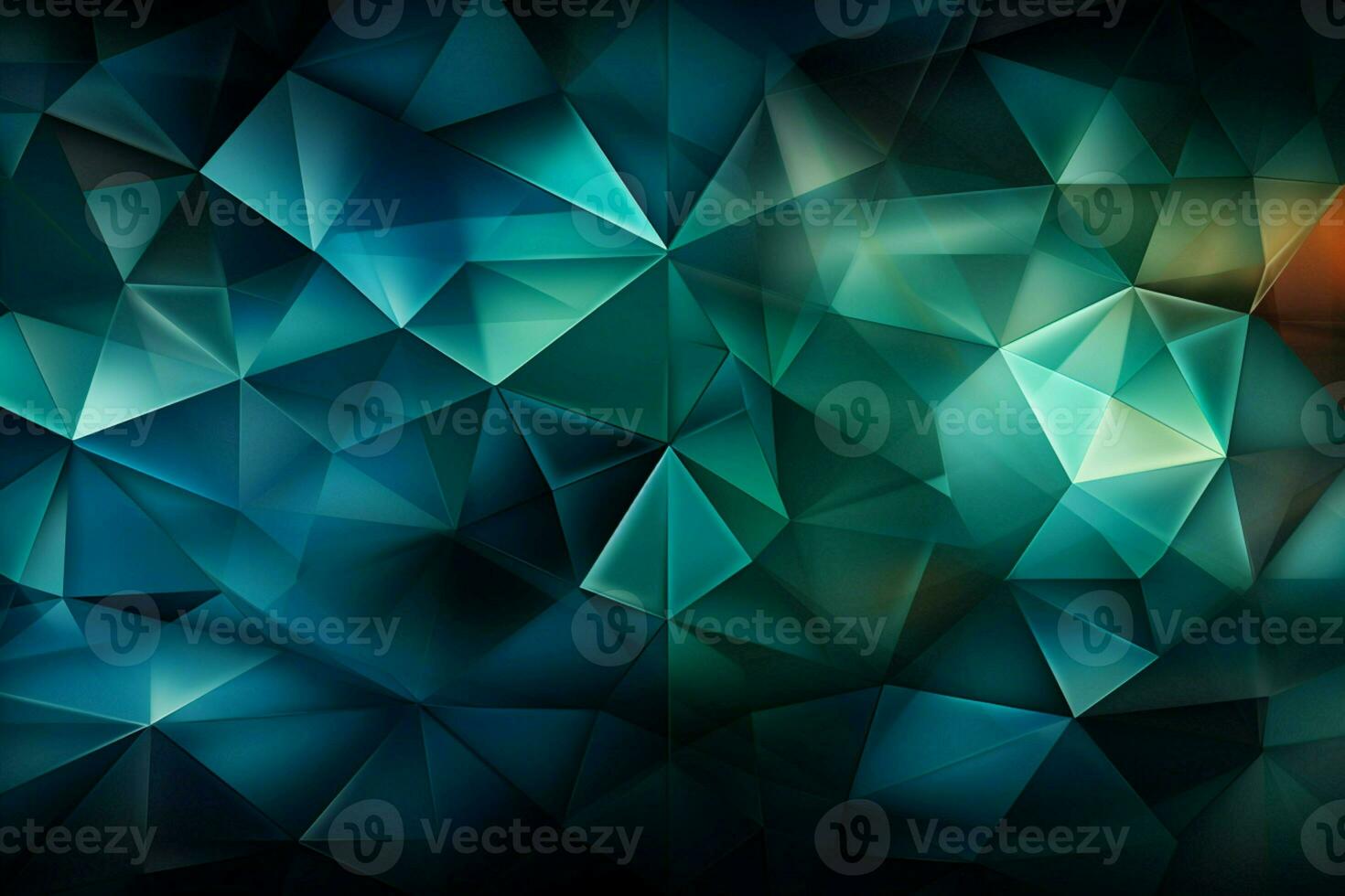 Triangular allure, Abstract vector background features a tapestry of engaging teal triangles AI Generated photo