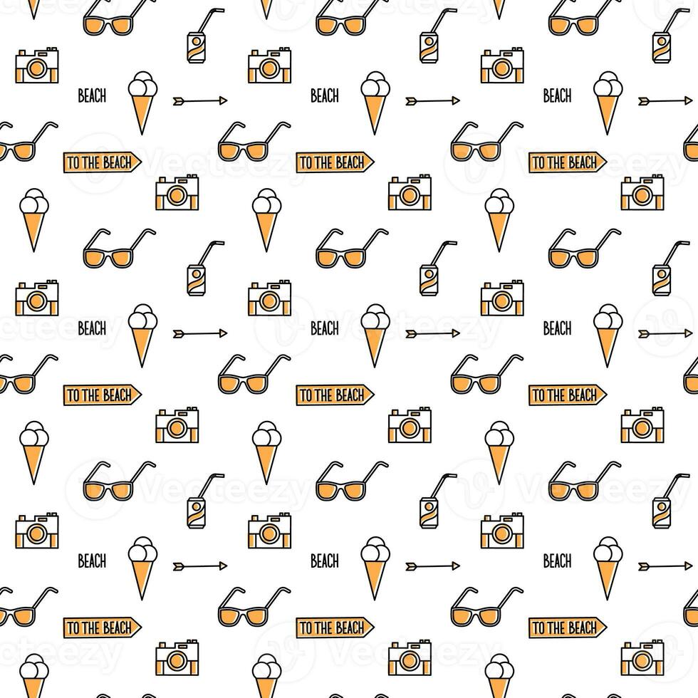 Summer line art beach pattern photo