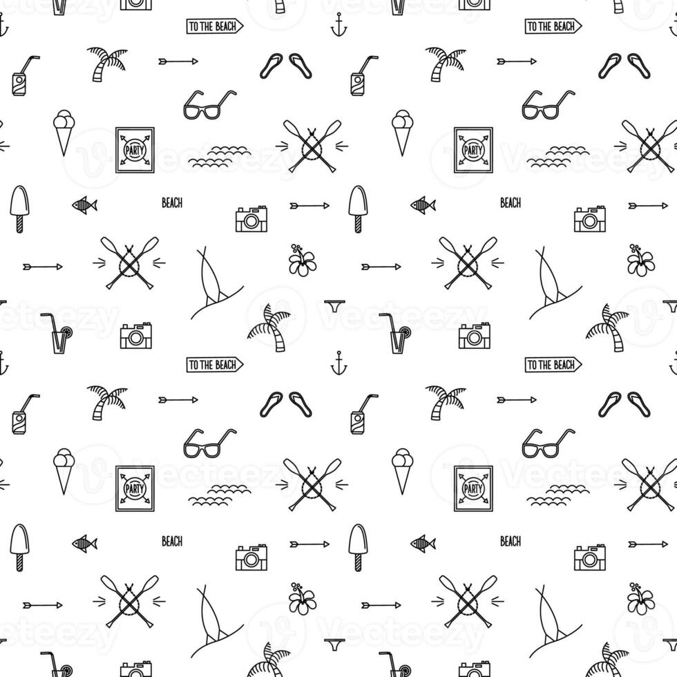 Summer line art beach pattern photo