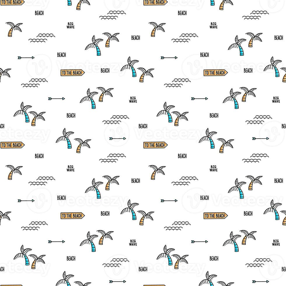 Summer line art beach pattern photo