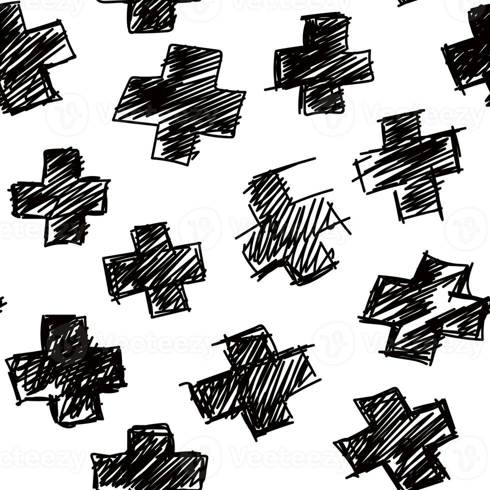 Seamless hand drawn irregular uneven black and white texture photo