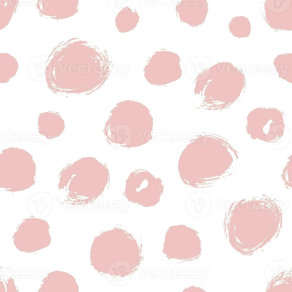 Seamless pattern with distressed dry brush circles and spots photo