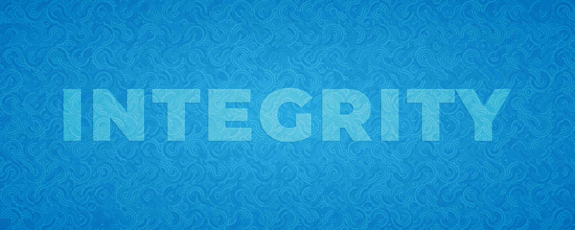 Integrity text on blue background, concept. vector