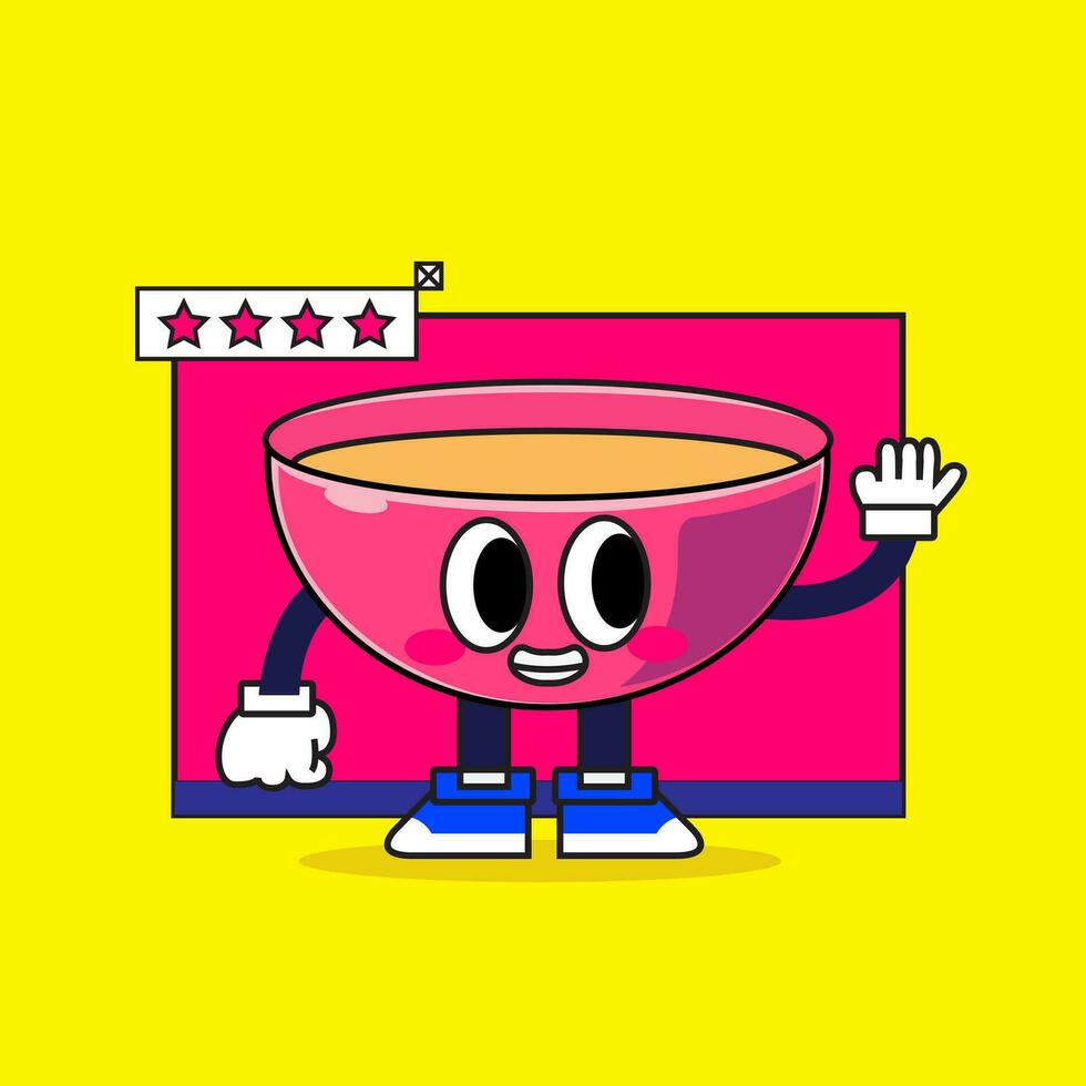 Bowl Illustration Mascot 01 vector