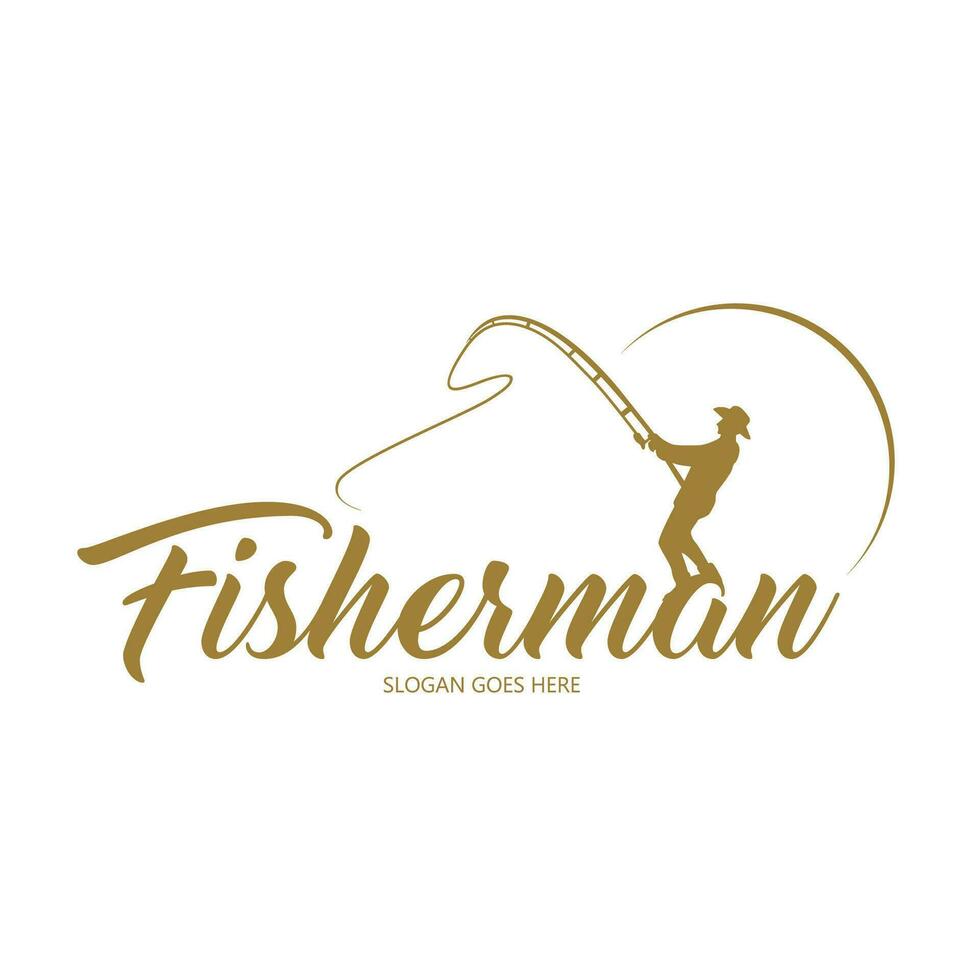 pescador logo diseño en blanco antecedentes vector