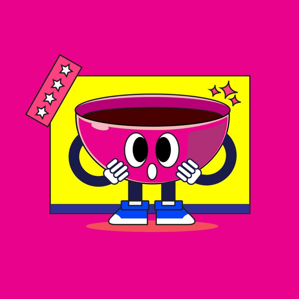 Bowl Illustration Mascot 03 vector