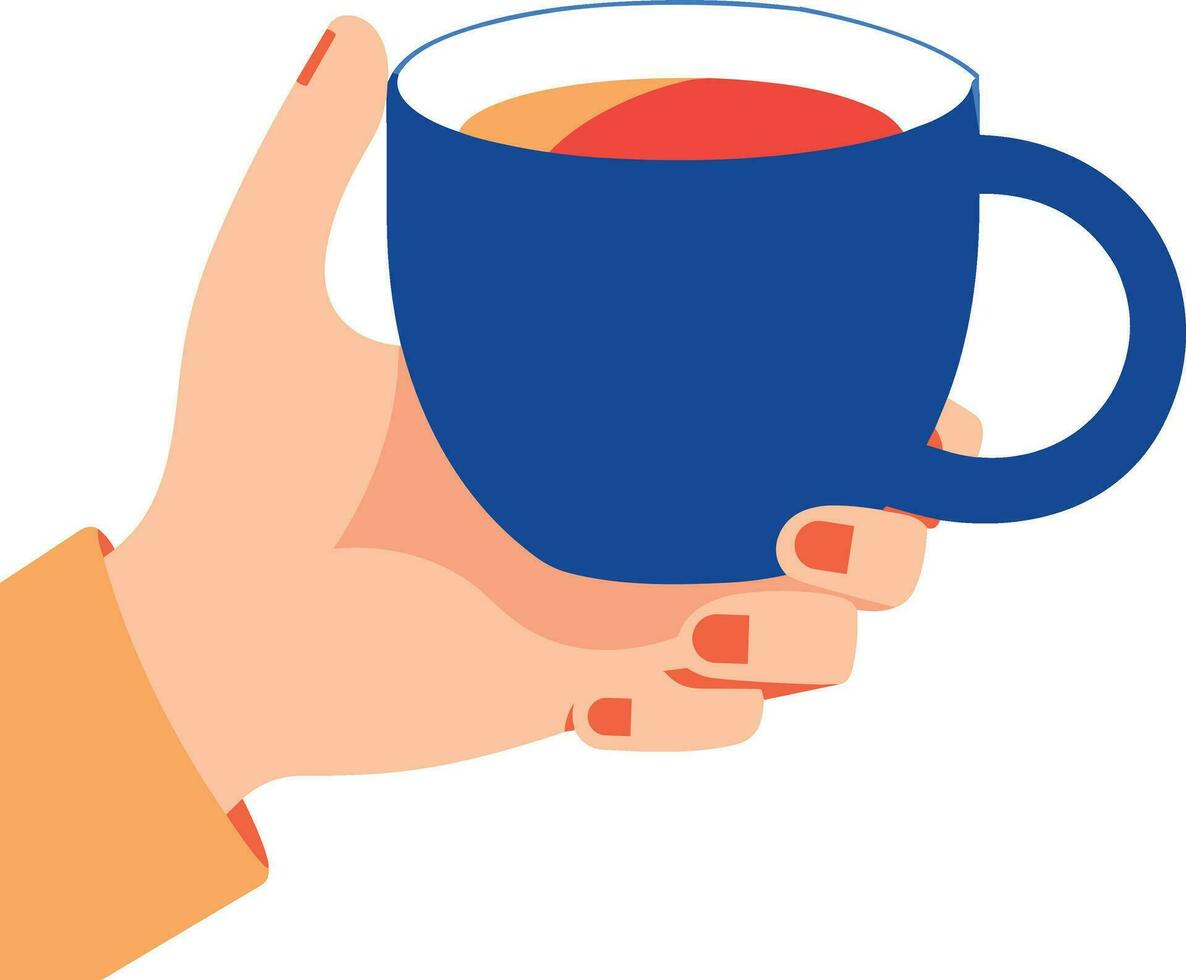 Hand Drawn Hand holding a coffee cup in flat style vector