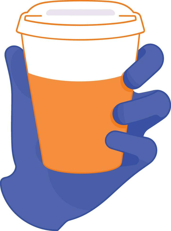 Hand Drawn Hand holding a coffee cup in flat style vector