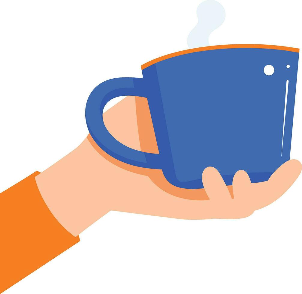 Hand Drawn Hand holding a coffee cup in flat style vector