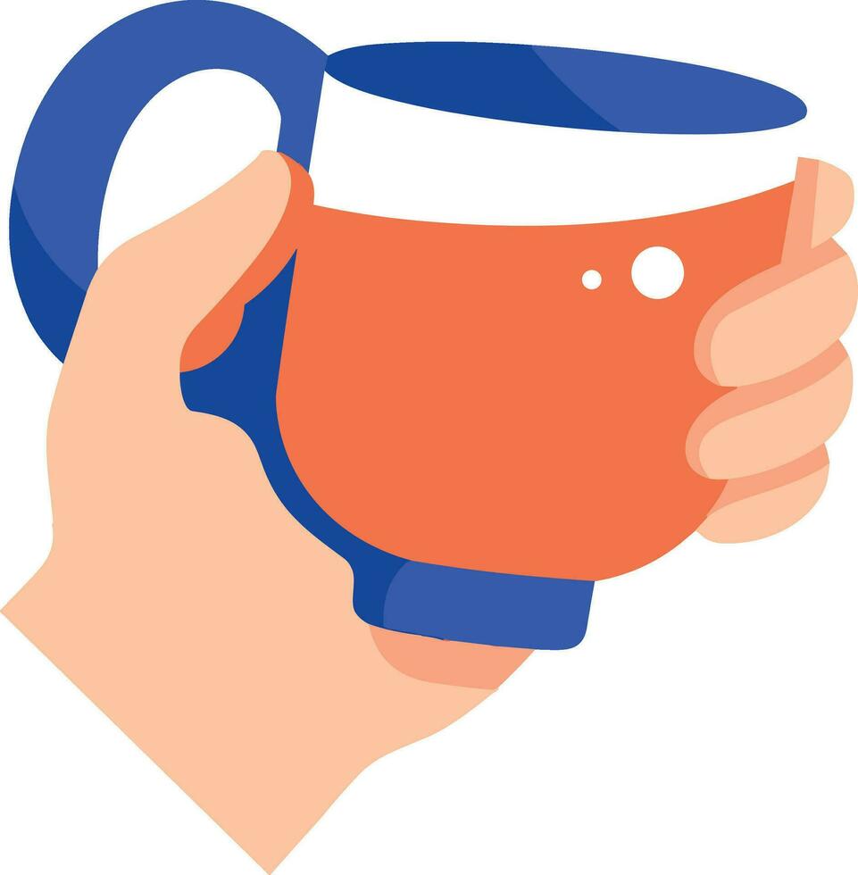 Hand Drawn Hand holding a coffee cup in flat style vector