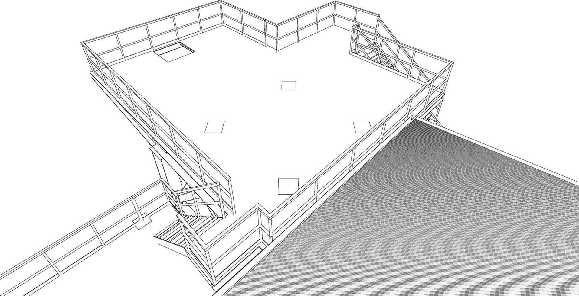 3D illustration of industrial building vector