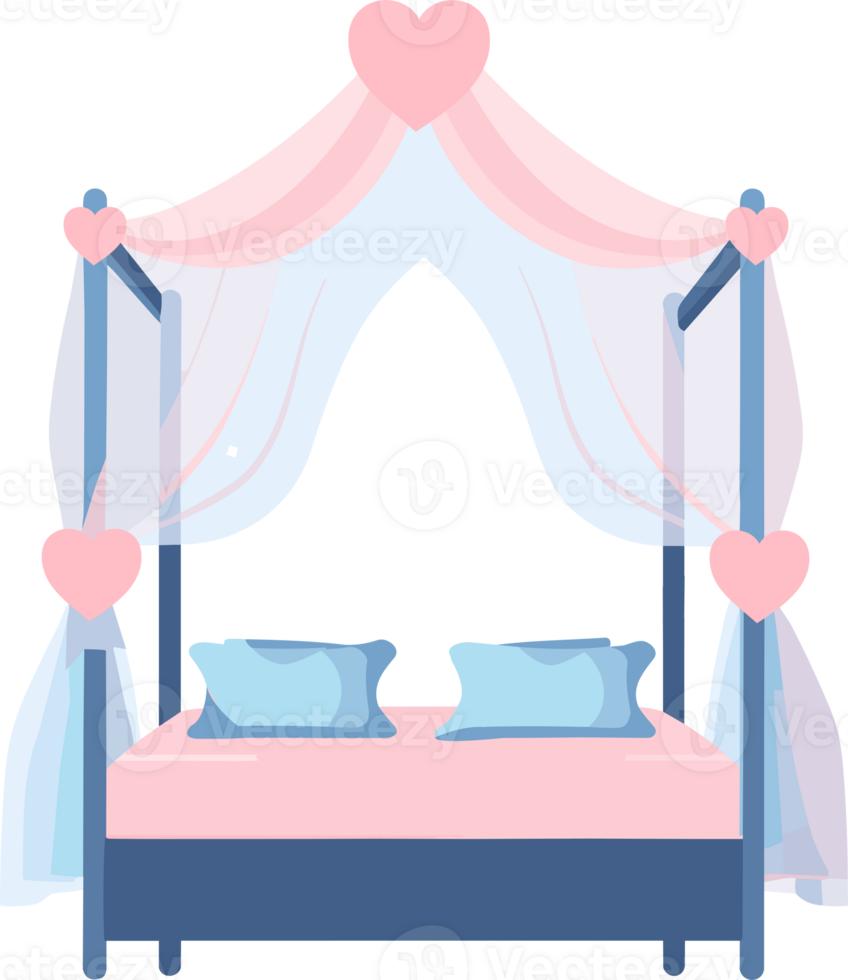 Hand Drawn wedding bed in a wedding concept in flat style 29376187 PNG