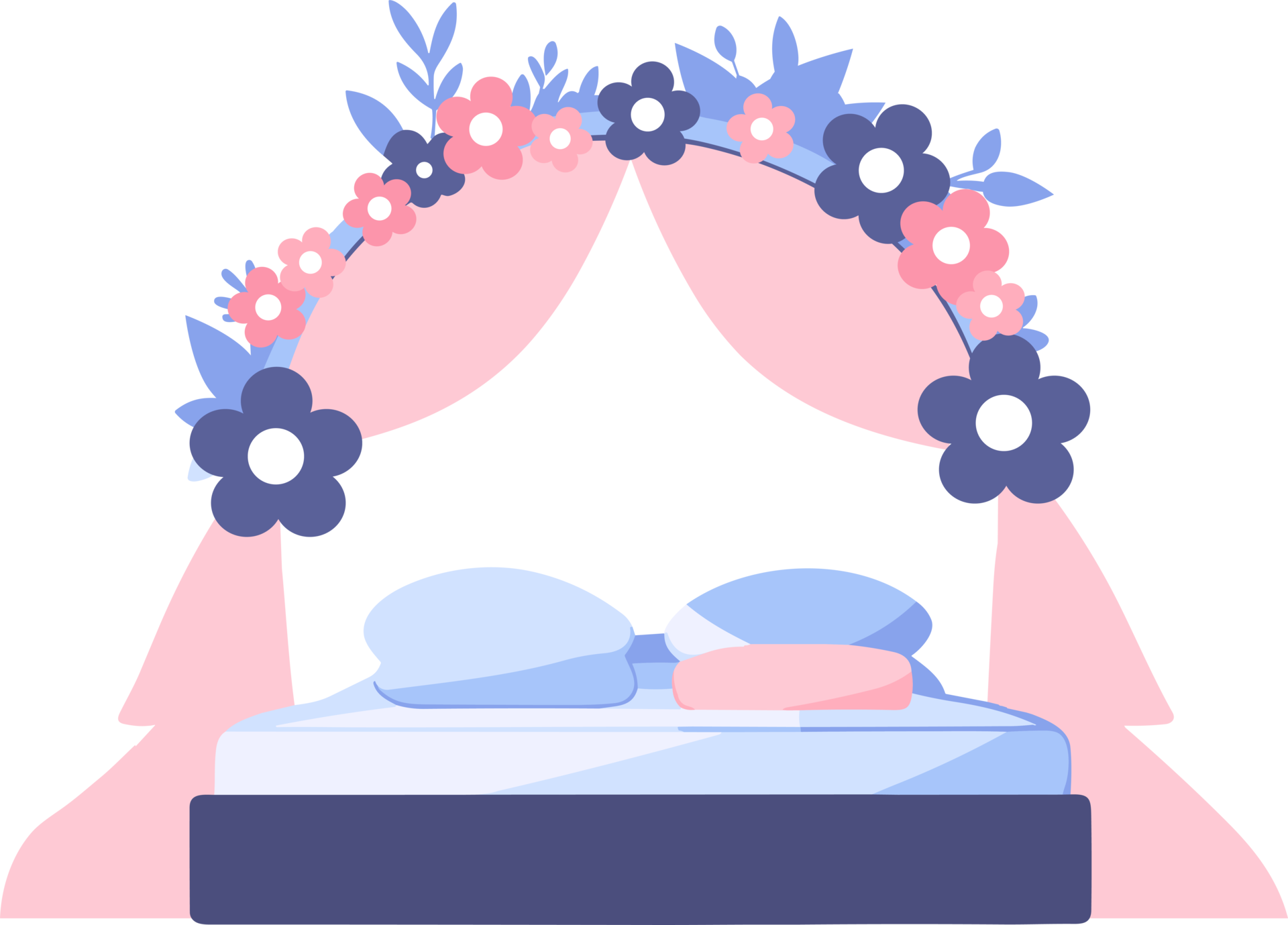 Hand Drawn wedding bed in a wedding concept in flat style 29376189 PNG