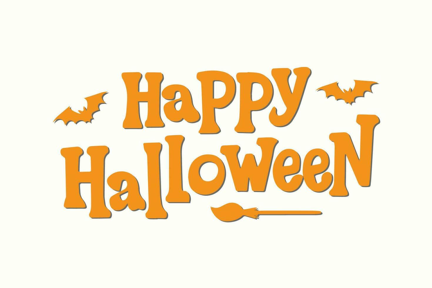Happy halloween text lettering. Holiday calligraphy poster, greeting card, party invitation. Happy halloween text design vector
