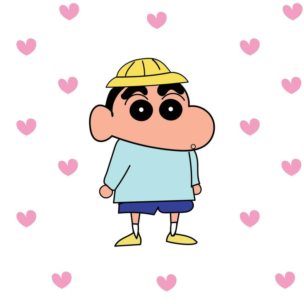 Shin Chan en colegio uniforme vector