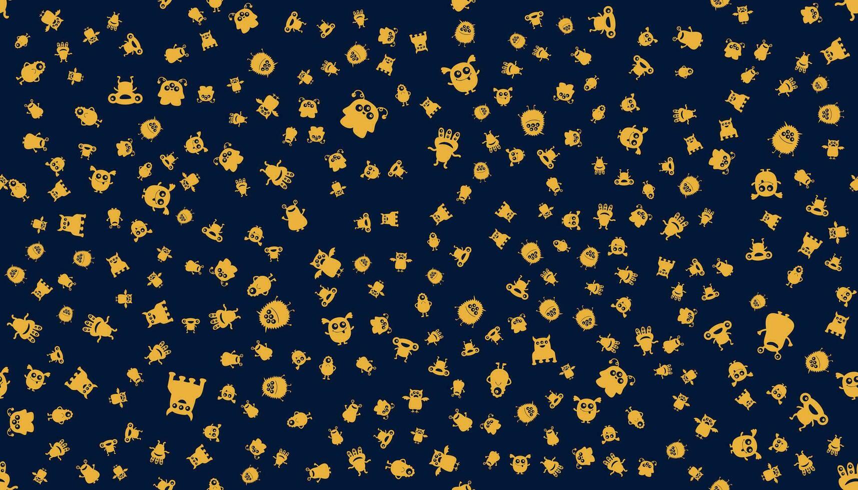 Seamless Pattern Monster Silhouette Background vector