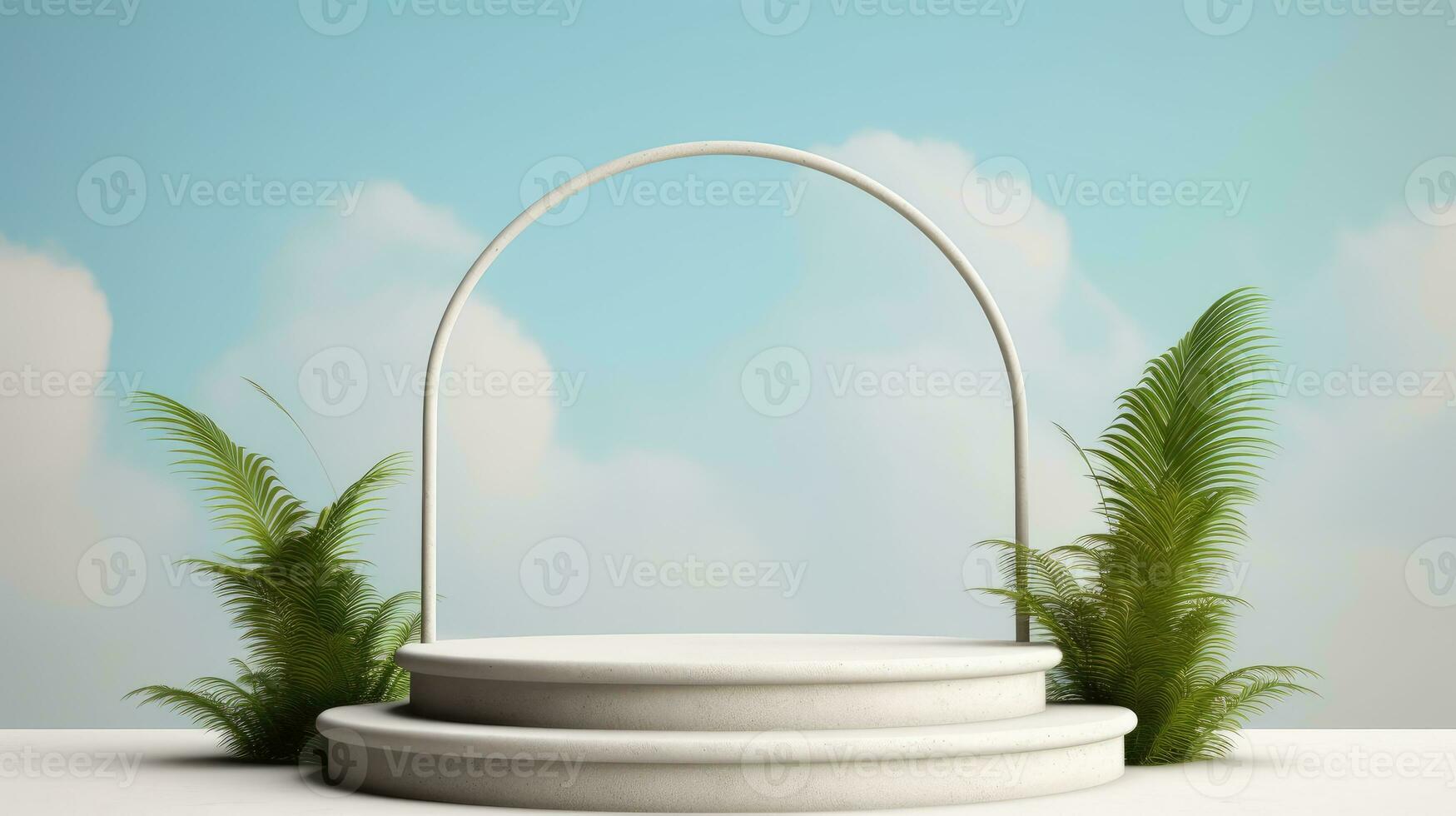 Cosmetic Product Podium nature background photo