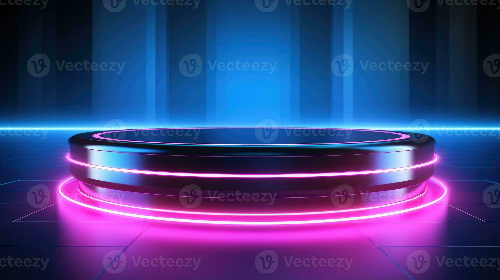 Product Presentation Podium with glow lights, tech podium, glow lights background photo