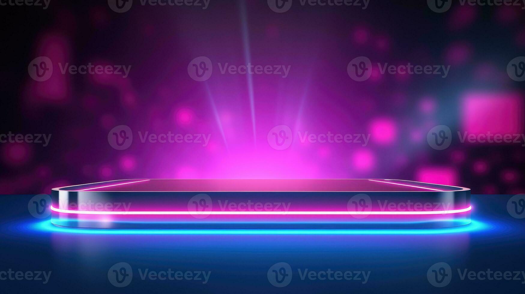 Product Presentation Podium with glow lights, tech podium, glow lights background photo