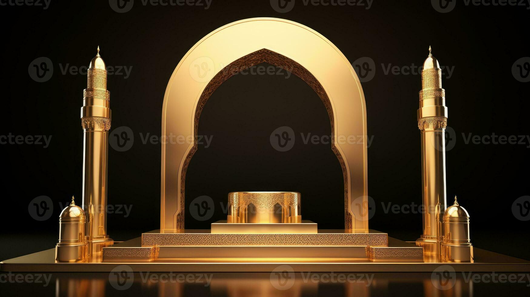 Mosque with empty space, Ramadan Mubarak, Eid Mubarak photo