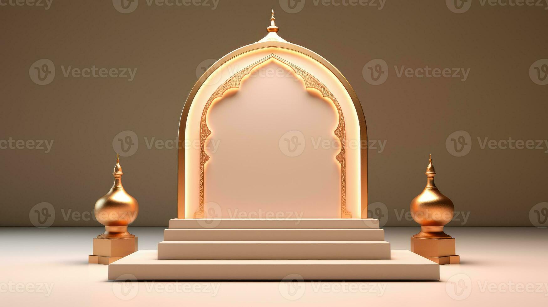 Mosque with empty space, Ramadan Mubarak, Eid Mubarak photo