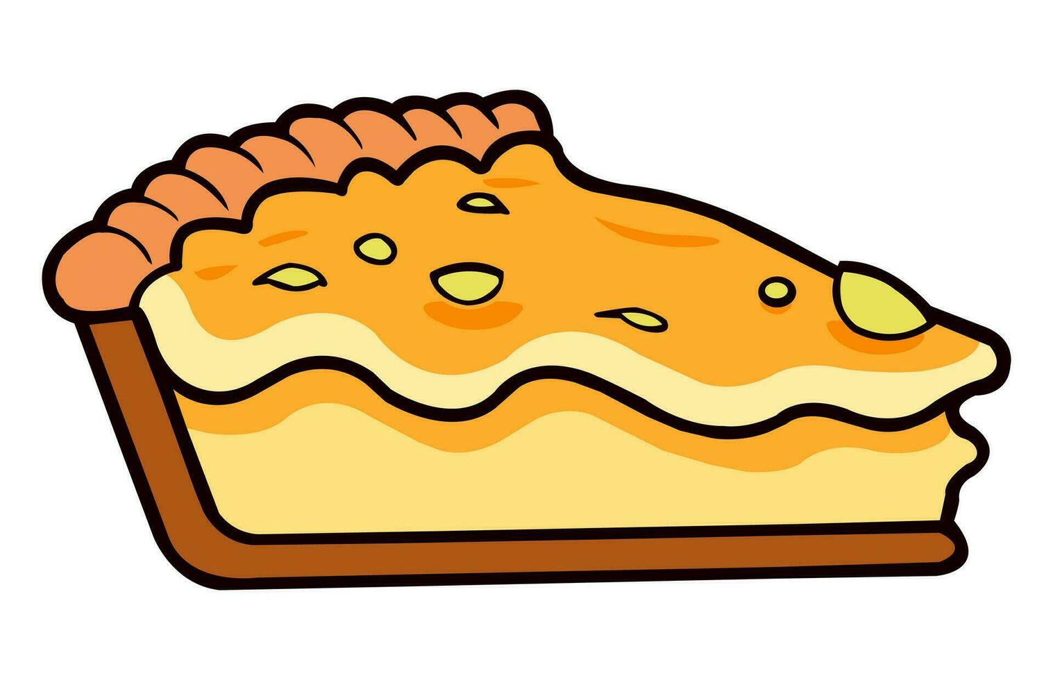 Apple pie slice Flat vector icon Illustration, Cute Slice of Apple pie.