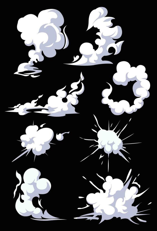 illustration vector graphic of smoke, perfect for animation design, illustration, carton, anime, art, logo design, tactical design, etc.