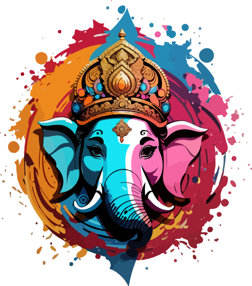 Ganesha logo spruzzo clip arte con ai generativo png
