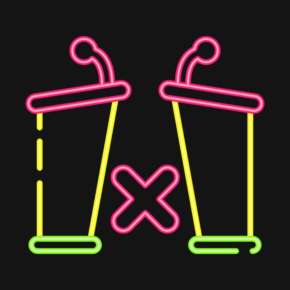 Icon debate. Indonesian general election elements. Icons in neon style. Good for prints, posters, infographics, etc. vector