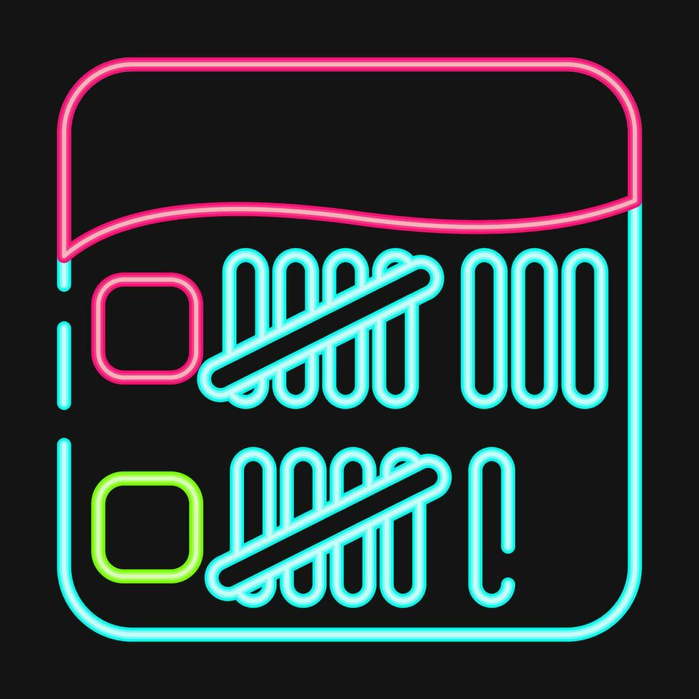 Icon vote counting. Indonesian general election elements. Icons in neon style. Good for prints, posters, infographics, etc. vector