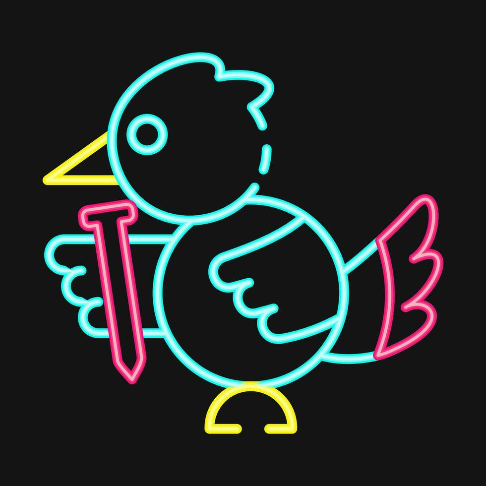 Icon bird mascot. Indonesian general election elements. Icons in neon style. Good for prints, posters, infographics, etc. vector