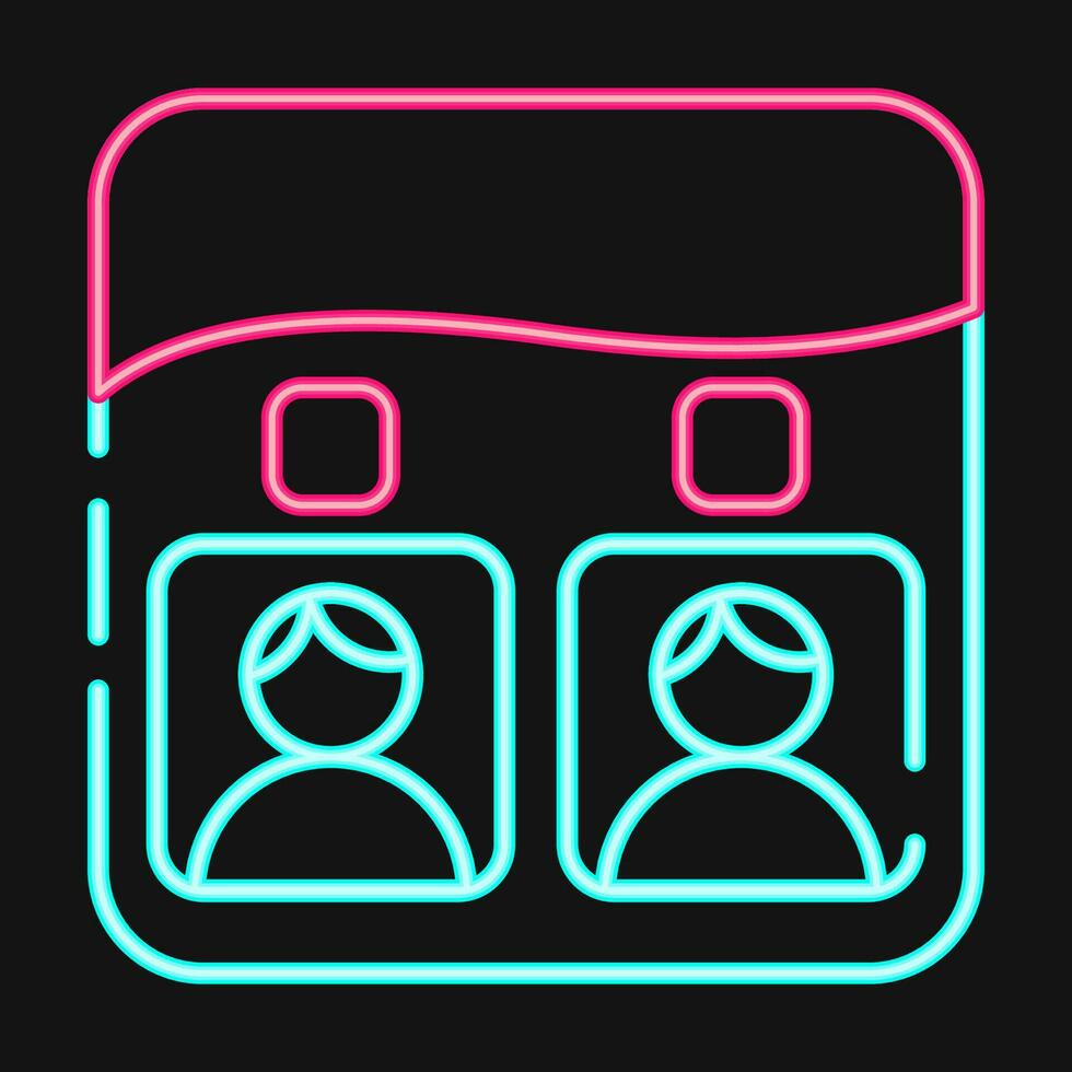 Icon ballot. Indonesian general election elements. Icons in neon style. Good for prints, posters, infographics, etc. vector