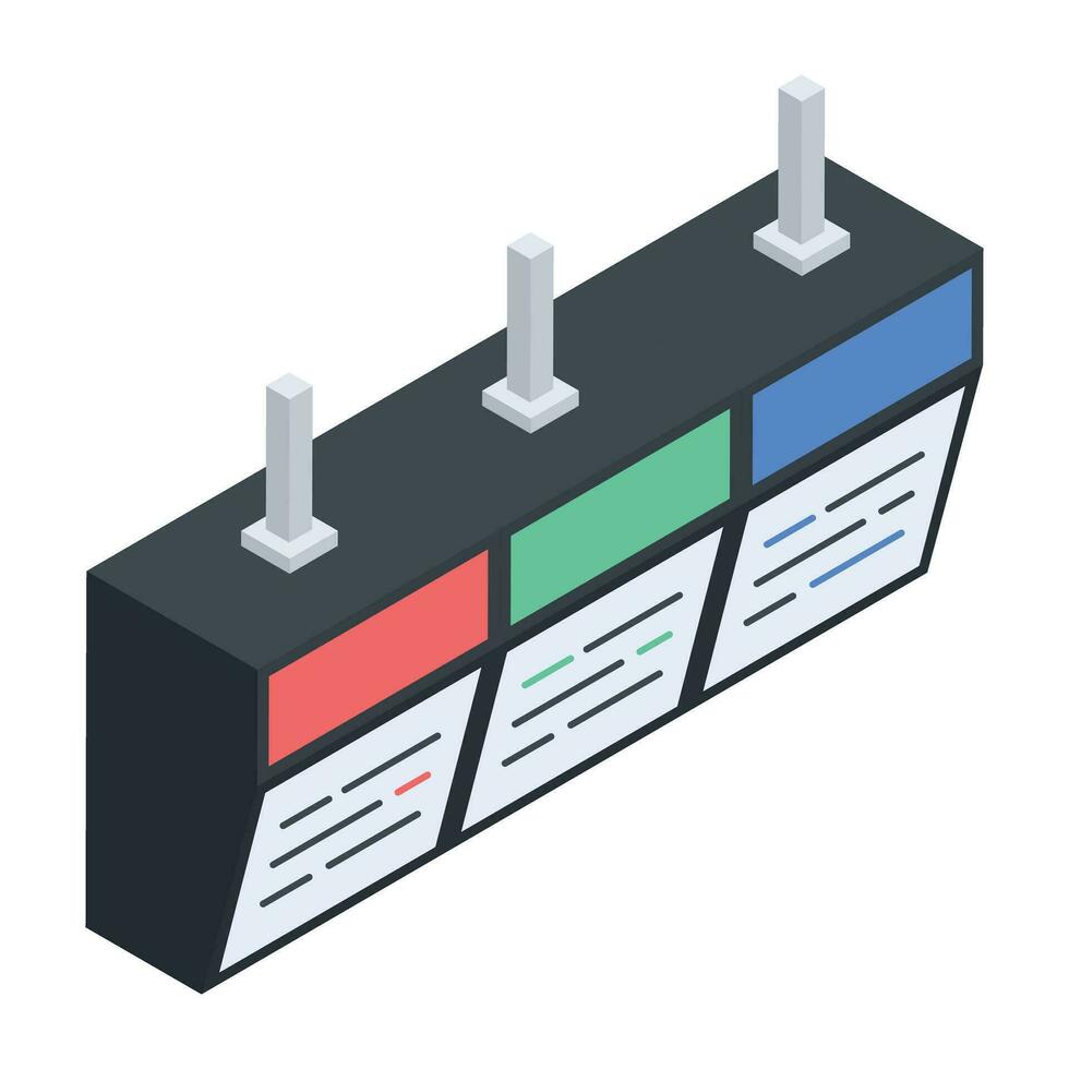 Restaurant Isometric Icons vector