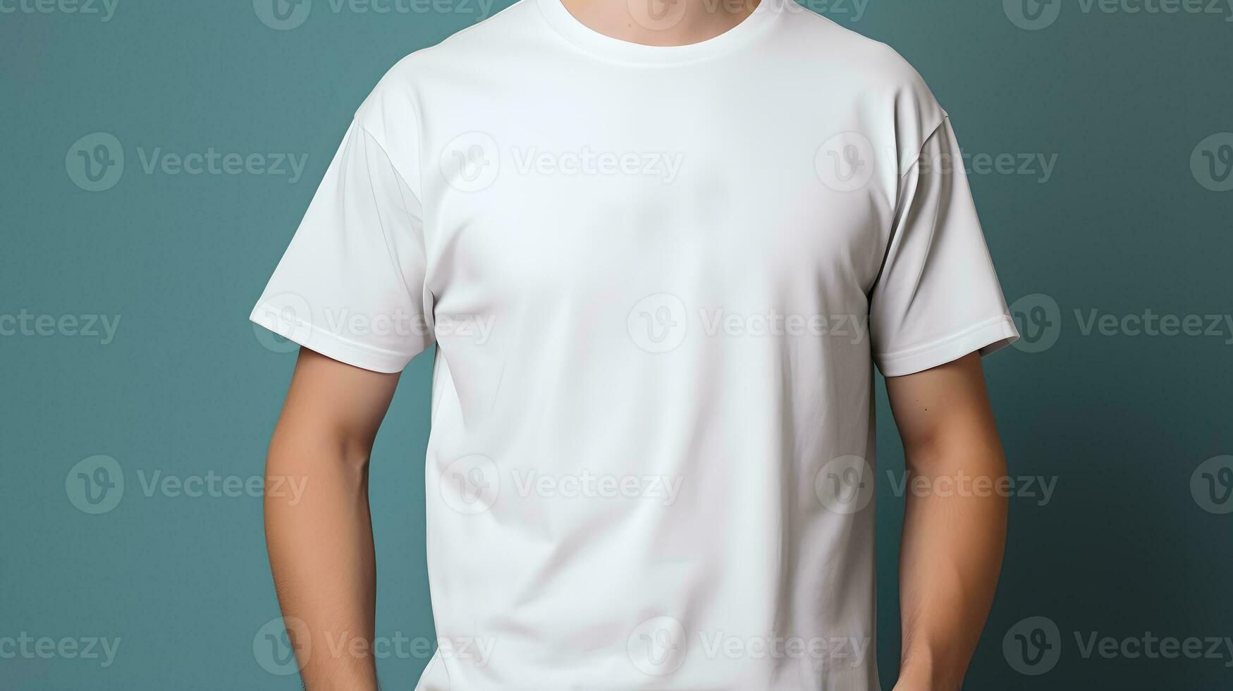 Man in blank tshirt mockup for design photo