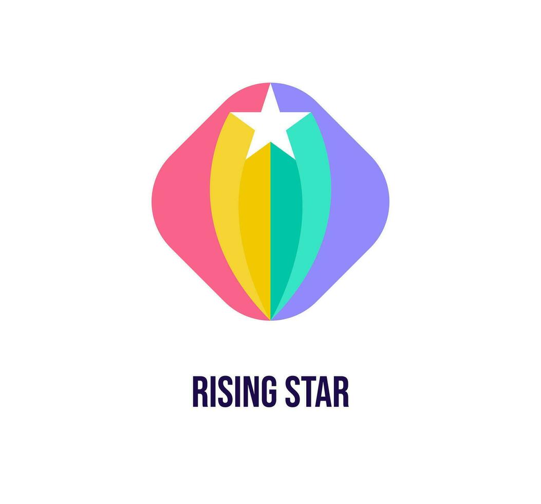 Creative rising star logo. Unique color transitions. Unique best star logo template. vector