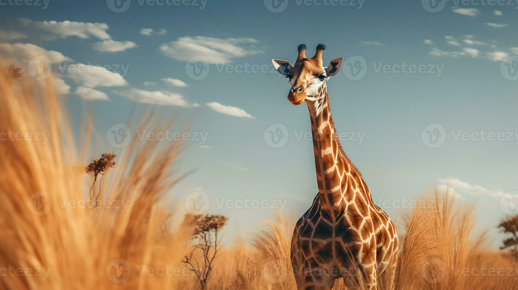 Giraffe in the Okavango Delta - Moremi National Park in Botswana photo