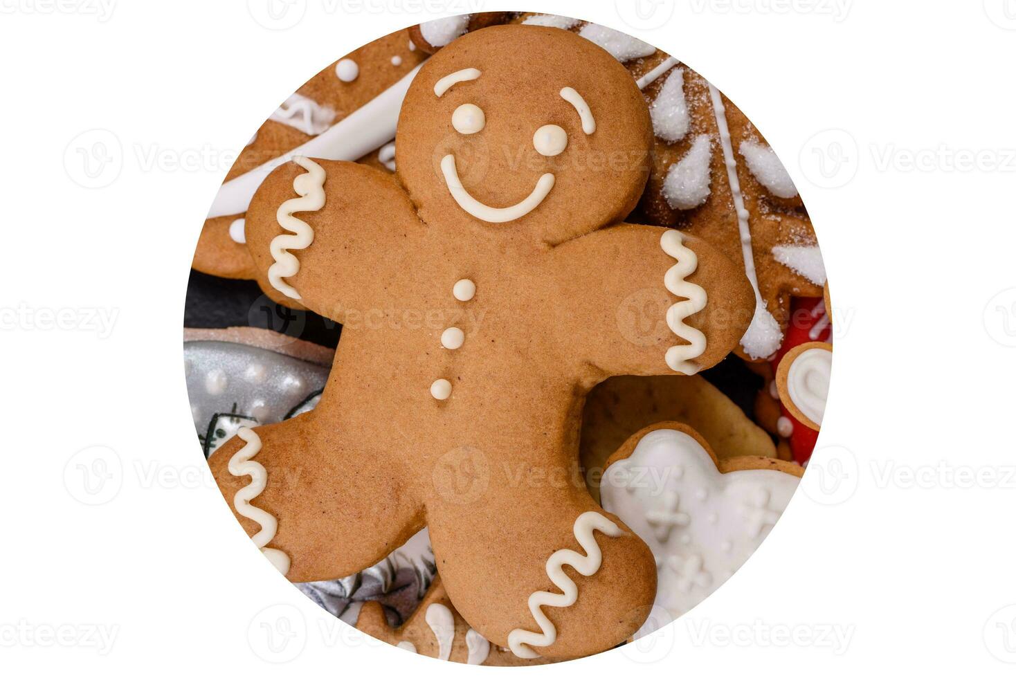 Delicious gingerbread cookies with honey, ginger and cinnamon photo