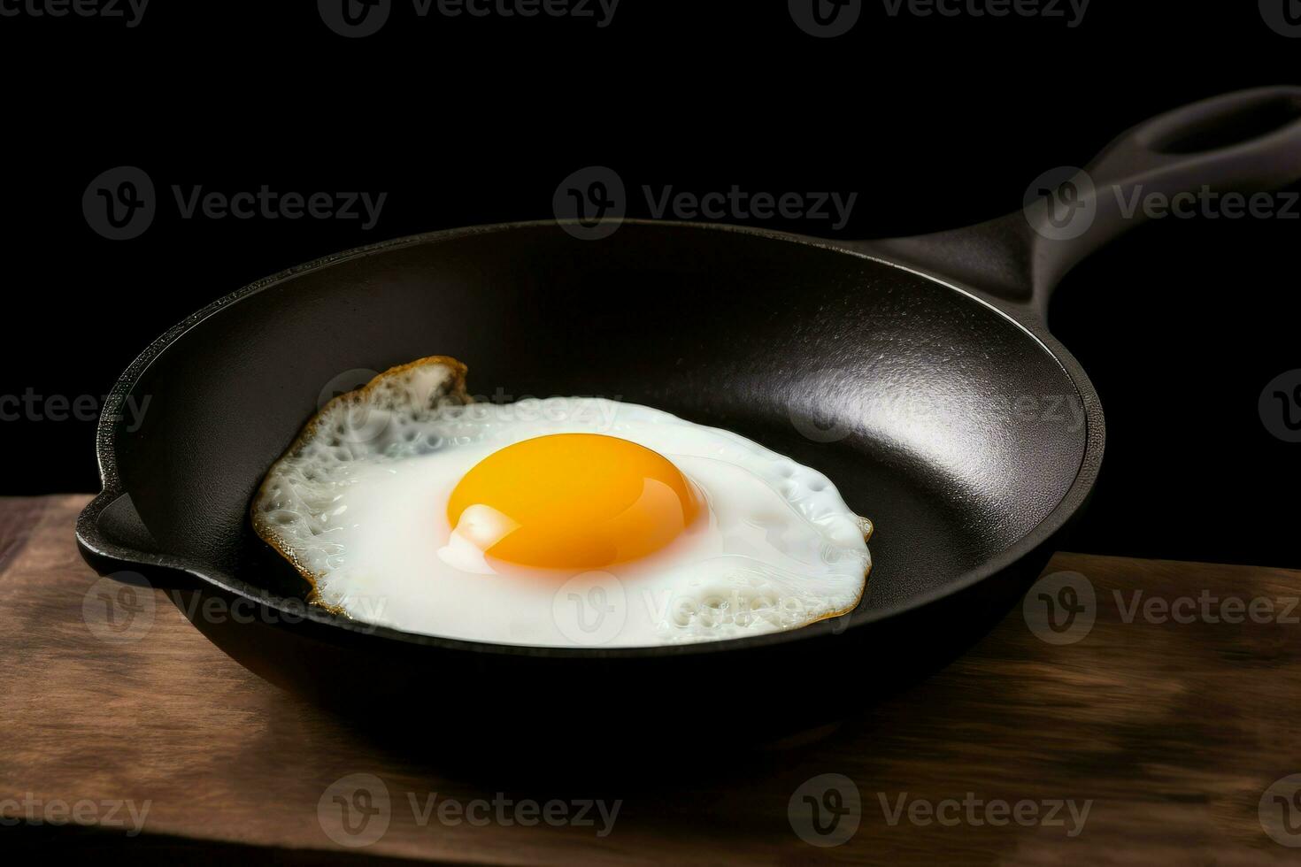 Fried egg pan breakfast. Generate Ai photo