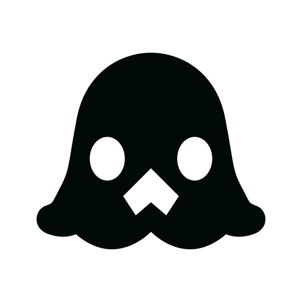 Black Ghost Vector Icon - Simple and Spooky Ghostly Illustration