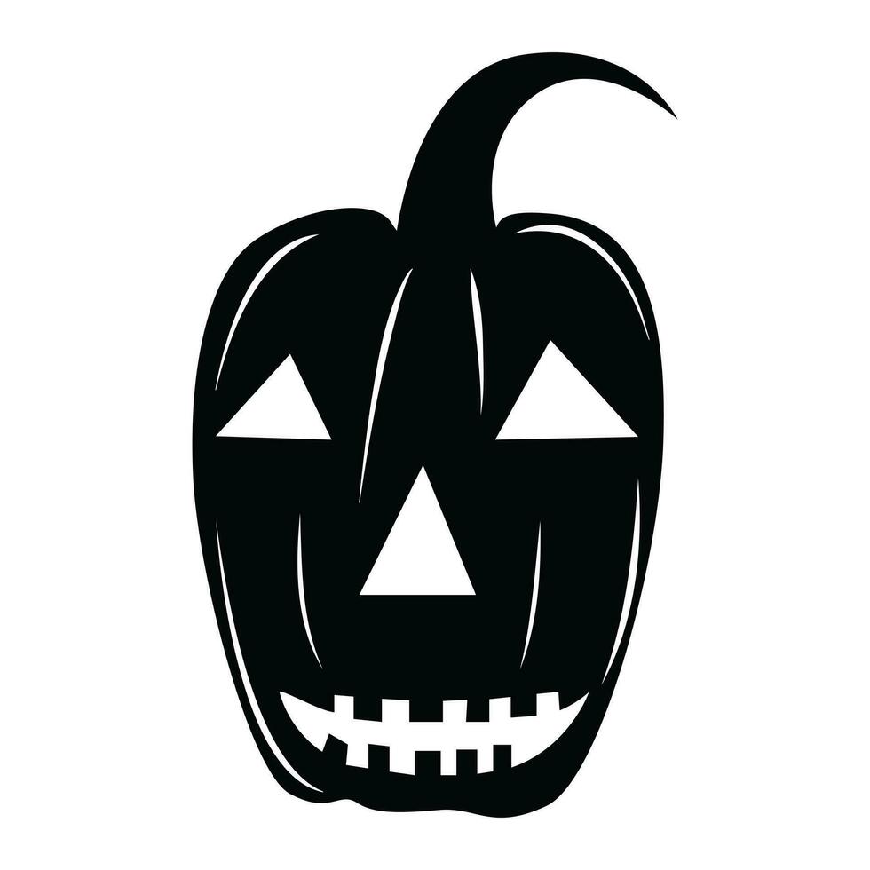 negro Siniestro calabaza vector icono - escalofriante y siniestro Jack-o'-lantern ilustración