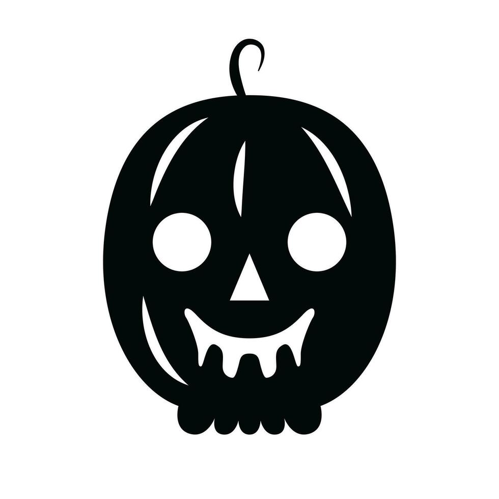 negro Siniestro calabaza vector icono - escalofriante y siniestro Jack-o'-lantern ilustración