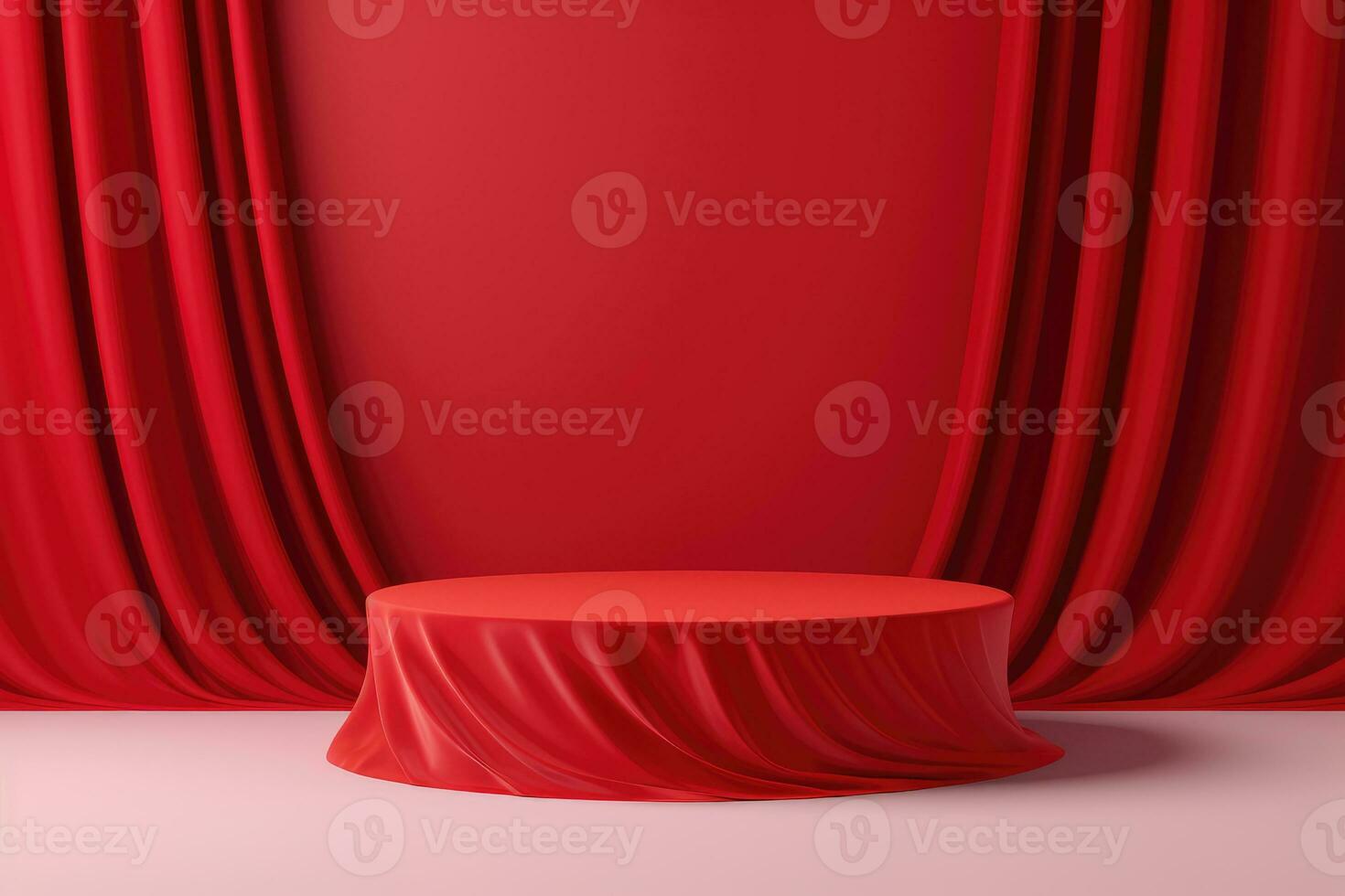 Red stage curtain photo