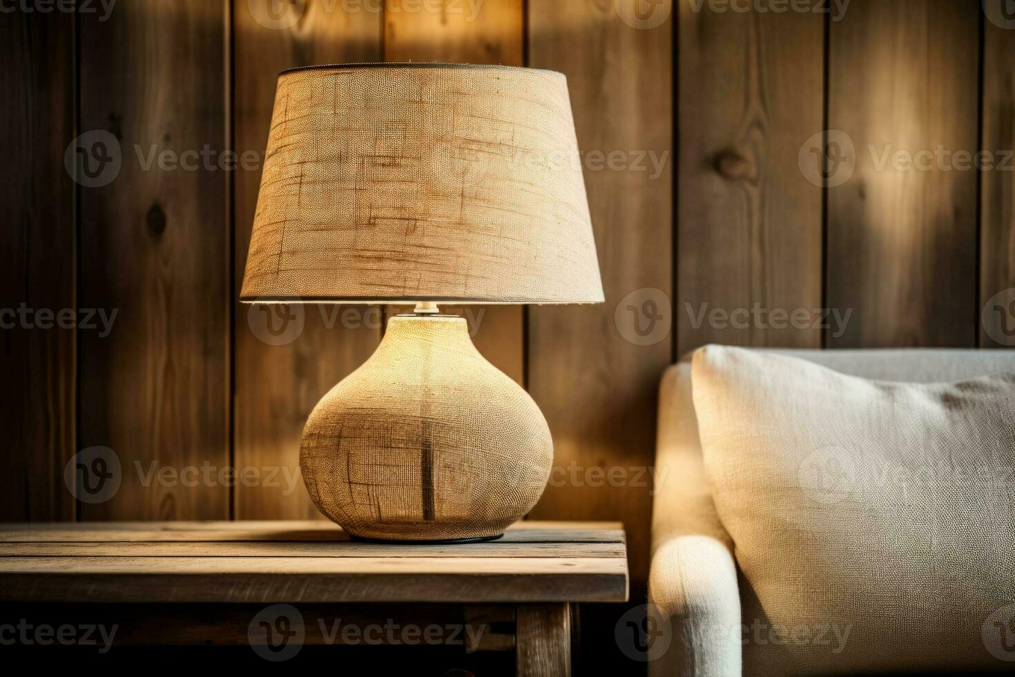 Subtle illumination highlighting the coarse weave of weathered linen fabric photo