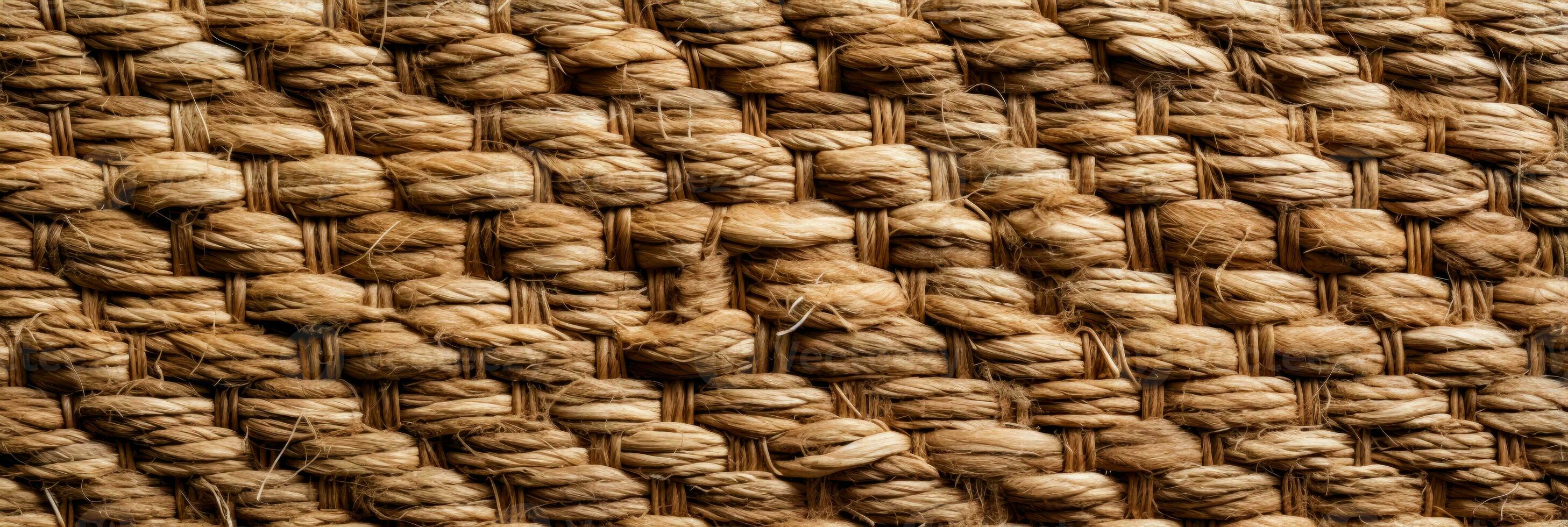 Close up showcasing burlaps distinctive rough texture and natural woven pattern photo