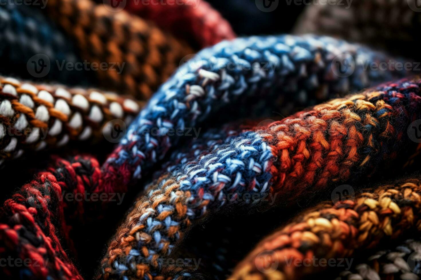 Close up imagery capturing the rich textures of woven woolen fabrics photo