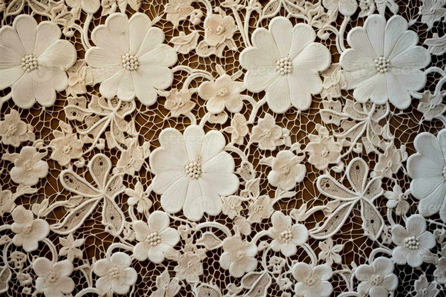 Detailed images showcasing antique lace patterns on late century textile backgrounds photo