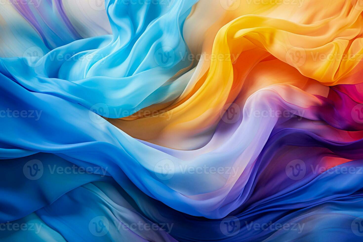 Macro photography emphasizing the vivid swirls in tie dye textile patterns photo