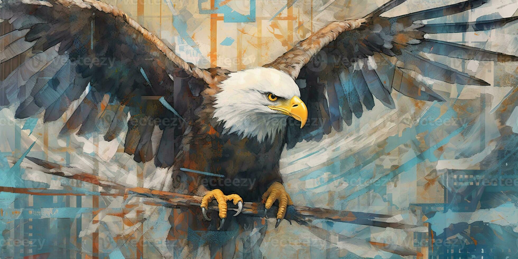 AI Generated. AI Generative. Eagle bird nature outdoor wild animal. United States freedom symbol. Graphic Art photo