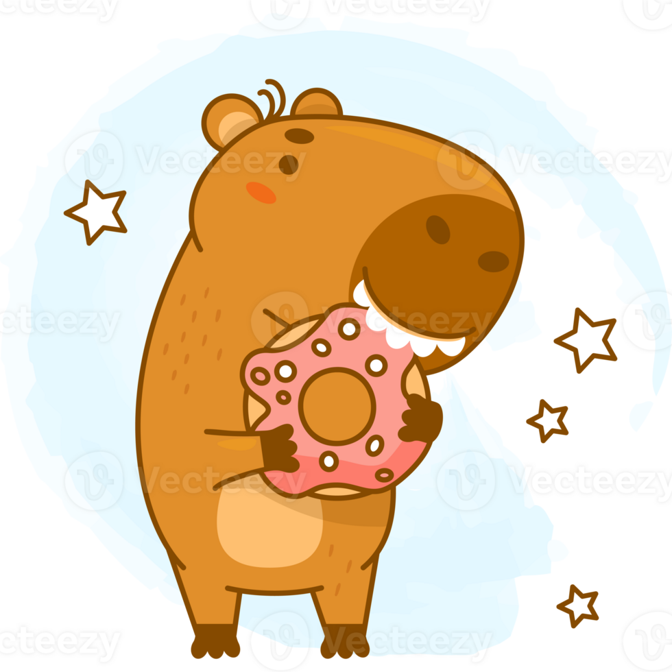 capybara with  donut png
