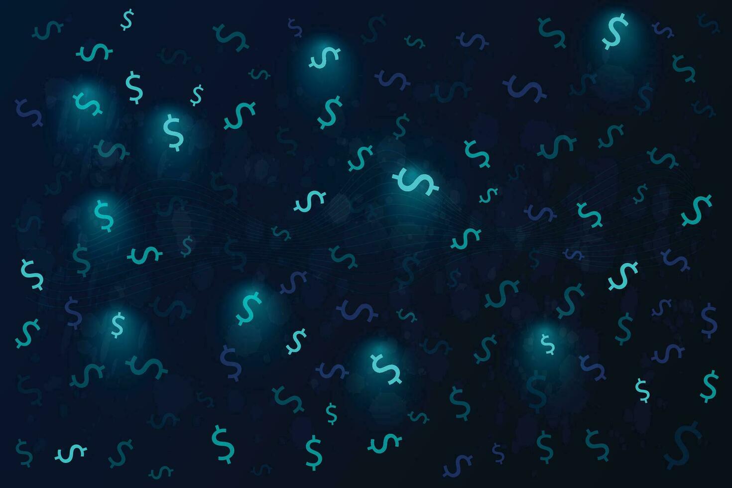 Seamless pattern of the symbols of pepetition tranding finance dollar currency vector